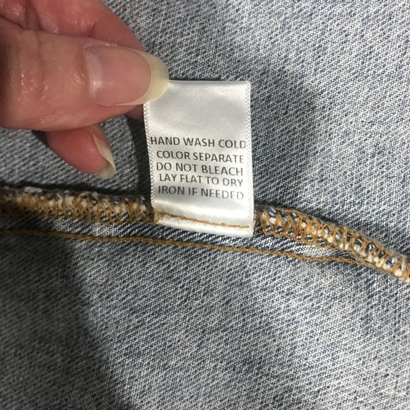 Le Lis Collection Women's Medium Long Line Blue Jean Denim Jacket Button Front P - Picture 8 of 13